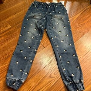 Disney Women's Denim Jeans with Mickey Mouse Pattern